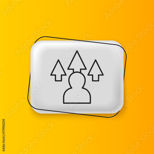 Black Web design and front end development icon isolated on yellow background. Silver rectangle button. Vector