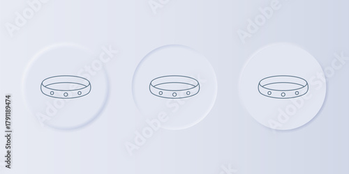 Grey Gold ring icon isolated on grey background. Set icons in square buttons. Vector