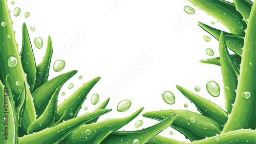 Aloe Vera Natural Organic Cosmetic Banner Design Vector