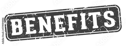 benefits rectangular sign. benefits stamp