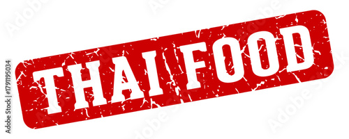 thai food rectangular sign. thai food stamp