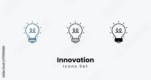 Innovation icons vector set stock illustration