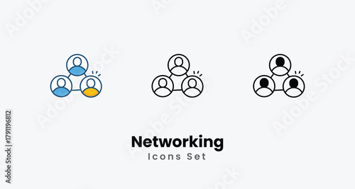 Networking icons vector set stock illustration