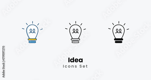 Idea icons vector set stock illustration