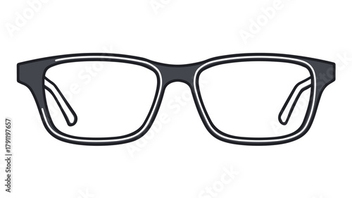 Rectangular Lens Glasses Solid Icon for Office Use Vector
