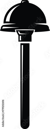 Plunger silhouette illustration, household tool vector, plumbing icon, drain unclogger design, black artwork, bathroom maintenance, cleaning concept, DIY equipment