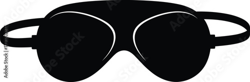 Sunglasses silhouette, fashion accessory vector, summer icon, eye protection design, black illustration, outdoor style, minimalist concept, travel theme