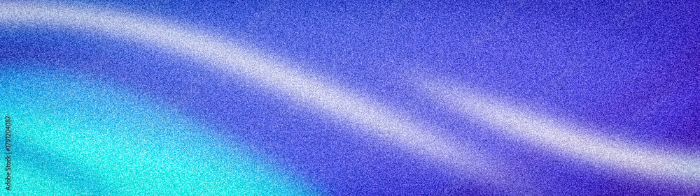 Obraz premium Vibrant blue and purple abstract gradient with a luminous white central stripe. Featuring a striking, cinematic grainy texture, perfect for modern digital designs