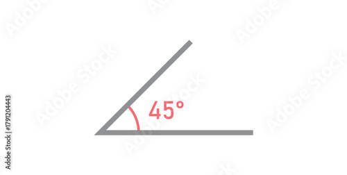 Angle Geometry Symbol in Mathematics. Acute Angle.