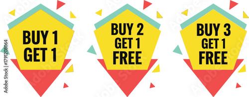 Buy one get one free promotion sale marketing special offer discount retail shop store advertisement banner