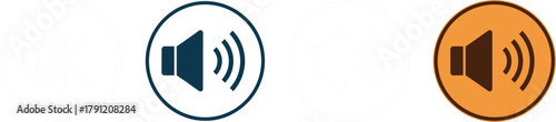 Sound volume control icons mute speaker audio level setting symbol media player interface graphic design