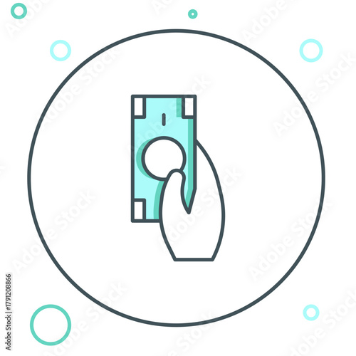 Line Fast payments icon isolated on white background. Fast money transfer payment. Financial services, fast loan, time is money, cash back concept. Colorful outline concept. Vector