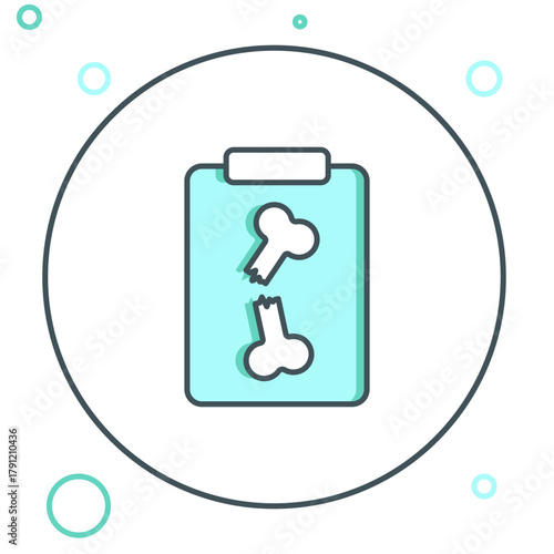 Line X-ray shots icon isolated on white background. Colorful outline concept. Vector