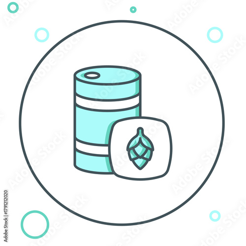 Line Metal beer keg icon isolated on white background. Colorful outline concept. Vector