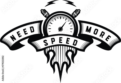 Need More Speed Time Telling Car meter Illustration