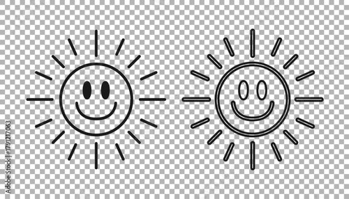 Black Sun icon isolated on transparent background. Vector
