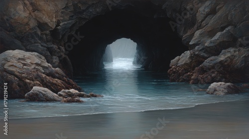 Coastal Cave Seascape: Ocean, Beach, Rock Formation, Travel