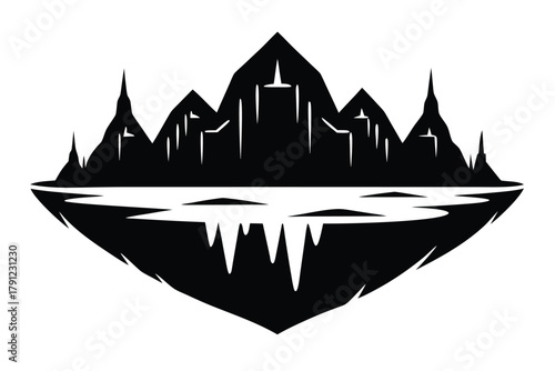 frozen lake vector icon silhouette