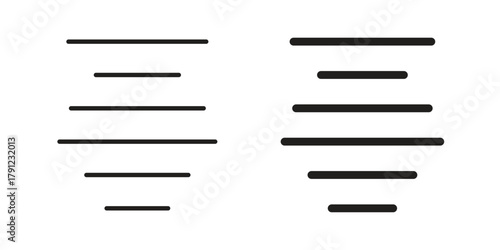 Align center icons in outline, flat style. Vector EPS