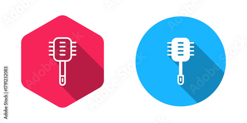 Filled and outline Toilet brush icon isolated with long shadow background. Cleaning service concept. Vector