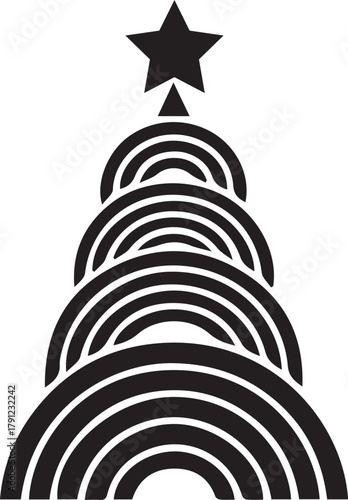 Abstract and ornate Christmas tree vector