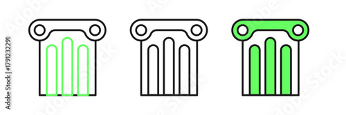 Set line Ancient column icon isolated on white background. Vector