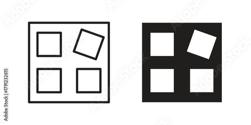 Apps icons in outline, flat style. Vector EPS