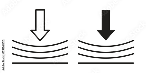 Compress icons in outline, flat style. Vector EPS