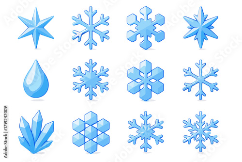Sustainable no crystal flat vector labels colors any d modern ice icon