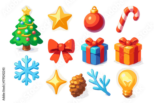 Sustainable vector captions icon style christmas minimal cohesive text bubbles icons no