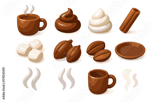 Modern no icon any colors letters d flat numbers workstation chocolate hot