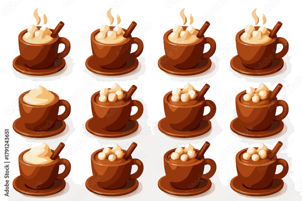 Obraz premium Hot numbers icons icon minimal no typography text vector negative cocoa full