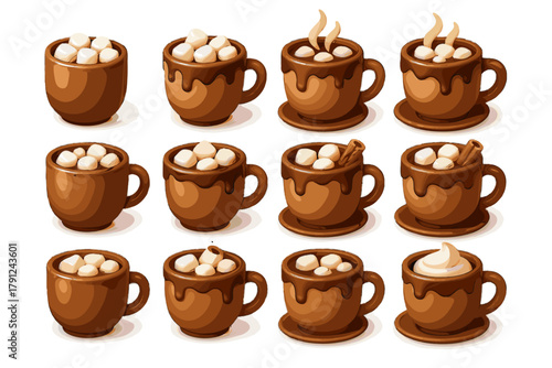 Letters chocolate text modern icon no bubbles minimal vector hot numbers marshmallow