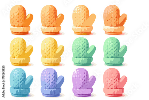 Models digital labels letters no cozy icon vector mitten product clean typography