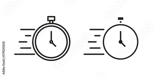 Express icons in outline, flat style. Vector EPS