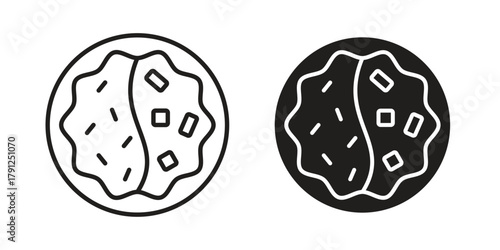 Kare raisu icons in outline, flat style. Vector EPS