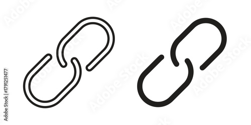 Link icons in outline, flat style. Vector EPS