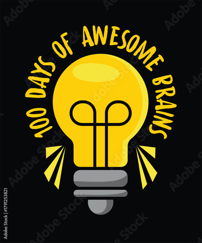 100 days of school awesome brains celebration funny teacher student t shirt  