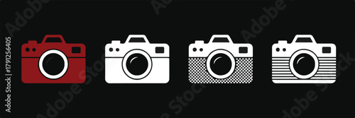 camera vector icons ui glyphs outline and silhouette pack