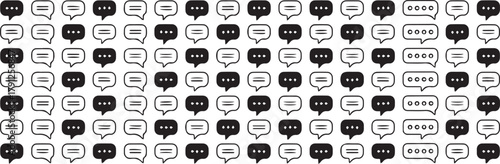 chat speech bubble collection vector message icon set outline