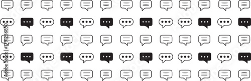 chat conversation bubble icons vector text dialog interface set