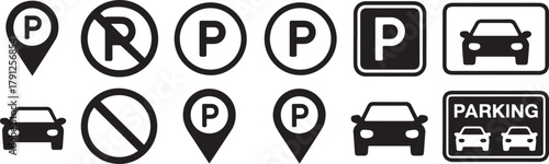 parking sign icons vector pack parking map markers and symbols