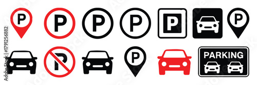 parking icons and symbols for maps parking and no parking signs