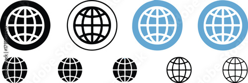 globe symbol variations vector icons for connectivity and international