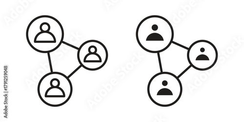 Social network icons in outline, flat style. Vector EPS