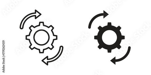 Transform icons in outline, flat style. Vector EPS