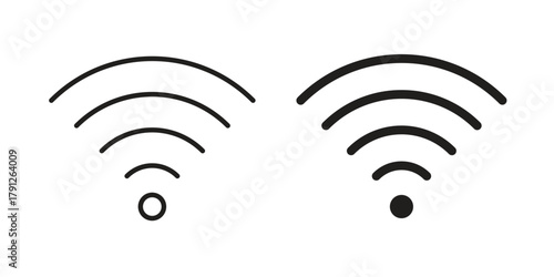Wifi icons in outline, flat style. Vector EPS