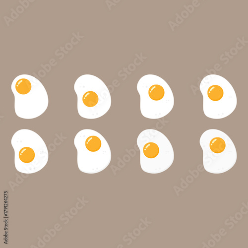 Flat design of fried egg
