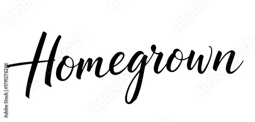 Homegrown handwritten inscription, black ink calligraphy