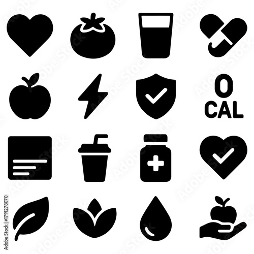 Essential Elements: Health and Wellness Icons Representing Holistic well-being